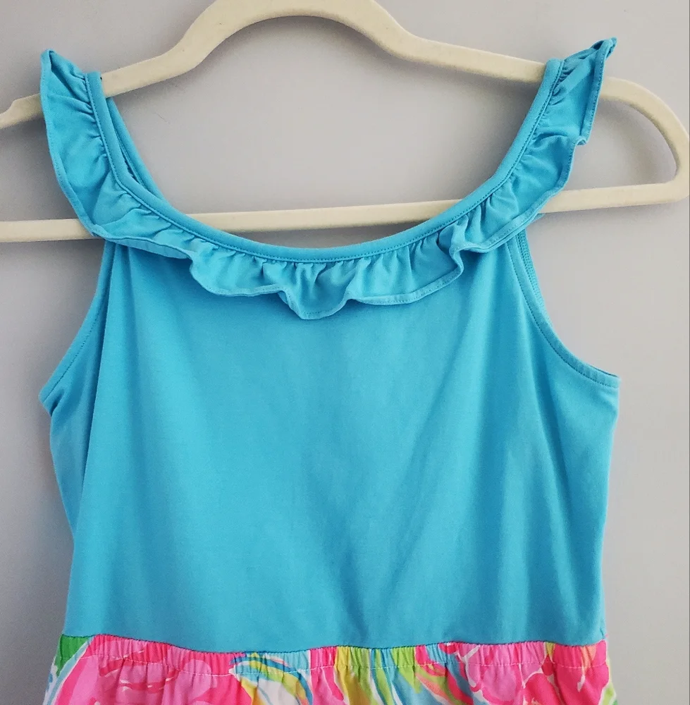 LILLY PULITZER Girls MULTI-COLOR DRESS WITH RUFFLE SIZE XL